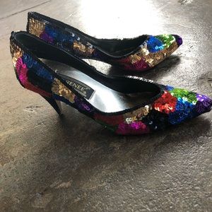 1980’s vintage sequin prom shoes